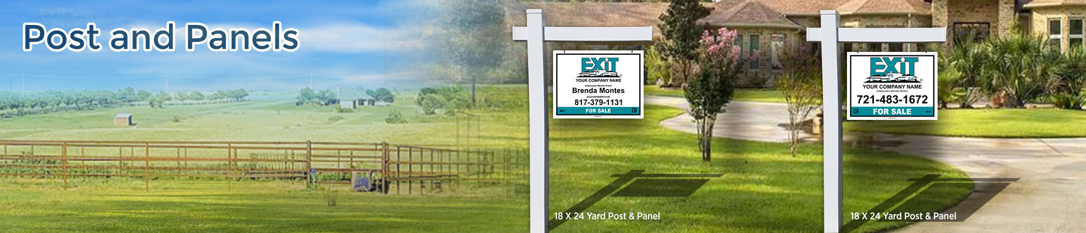 Exit Realty Post and Panel - Exit Realty approved vendor real estate signs | BestPrintBuy.com