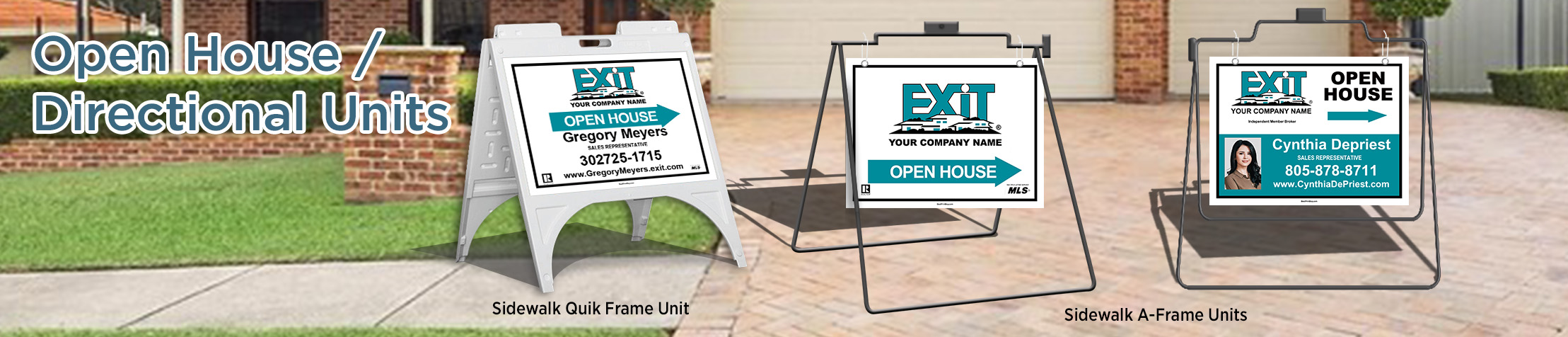 Exit Realty Open House/Directional Units - Exit Realty approved vendor real estate Sidewalk A-Frame signs | BestPrintBuy.com