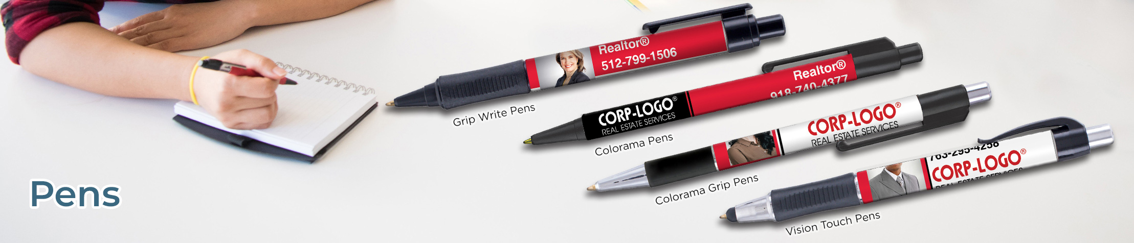 Crye Leike Real Estate Personalized Pens - promotional products: Grip Write Pens, Colorama Pens, Vision Touch Pens, and Colorama Grip Pens | BestPrintBuy.com