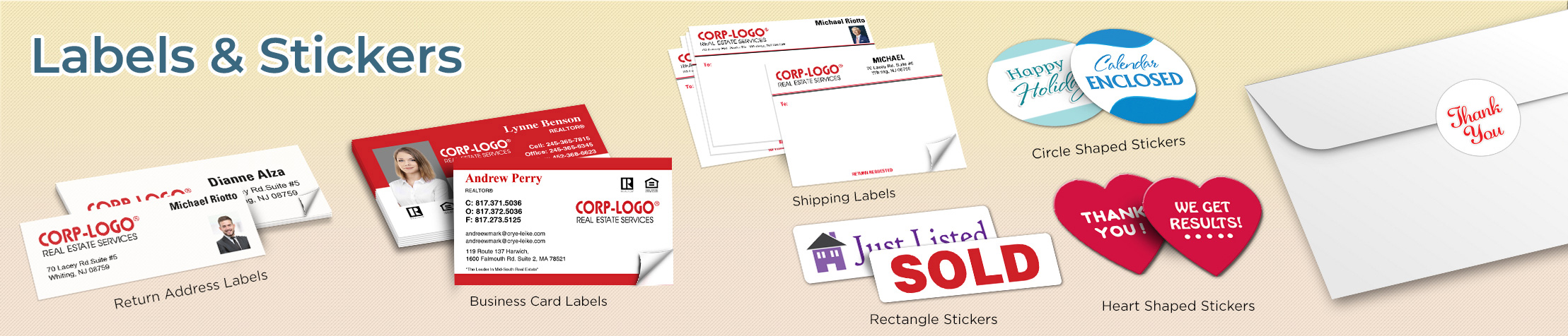 Crye-Leike Realtors Real Estate Labels and Stickers - Crye-Leike Realtors  business card labels, return address labels, shipping labels, and assorted stickers | BestPrintBuy.com