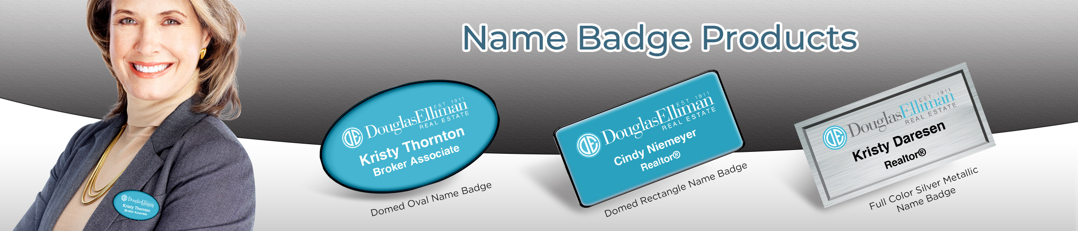 Douglas Elliman Real Estate Name Badge Products - Douglas Elliman Real Estate Name Tags for Realtors | BestPrintBuy.com