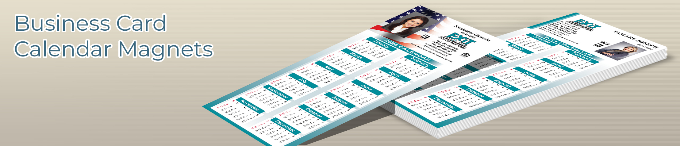 Exit Realty Business Card Calendar Magnets - Exit Realty approved vendor 2019 calendars with photo and contact info | BestPrintBuy.com