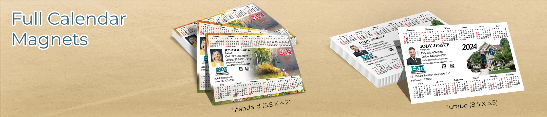 Exit Realty Full Calendar Magnets - Exit Realty approved vendor 2019 calendars in Standard or Jumbo Size | BestPrintBuy.com