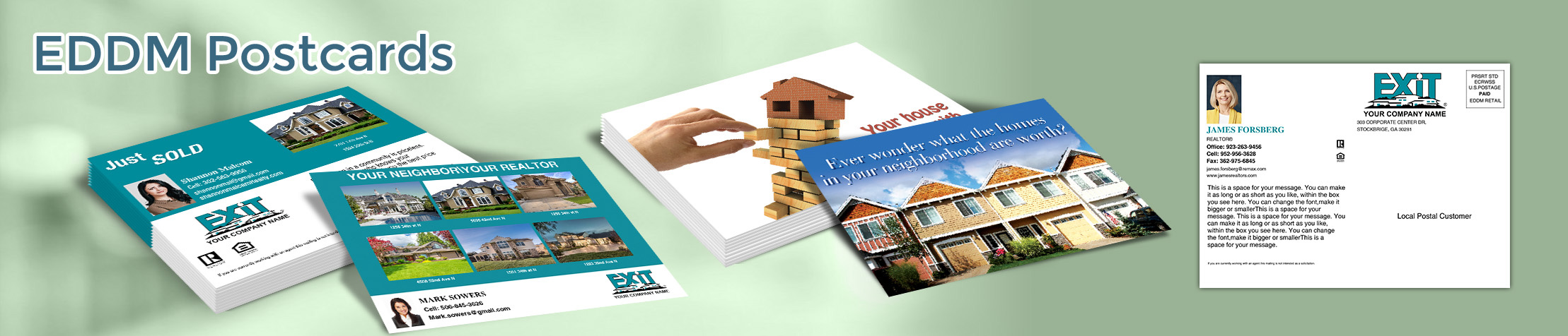 Exit Realty Real Estate EDDM Postcards - personalized Every Door Direct Mail Postcards | BestPrintBuy.com