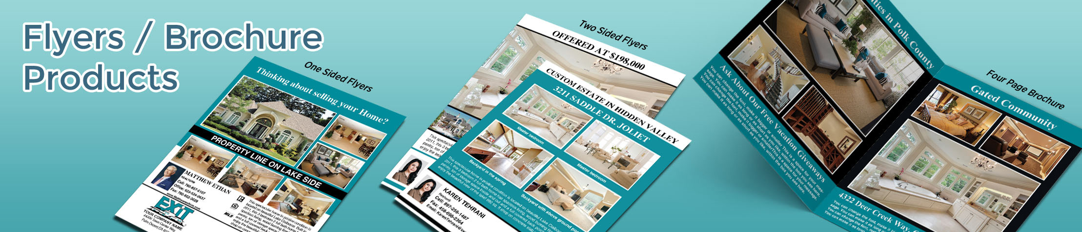 Exit Realty Real Estate Flyers and Brochures - Exit Realty approved vendor flyer and brochure templates for open houses and marketing | BestPrintBuy.com