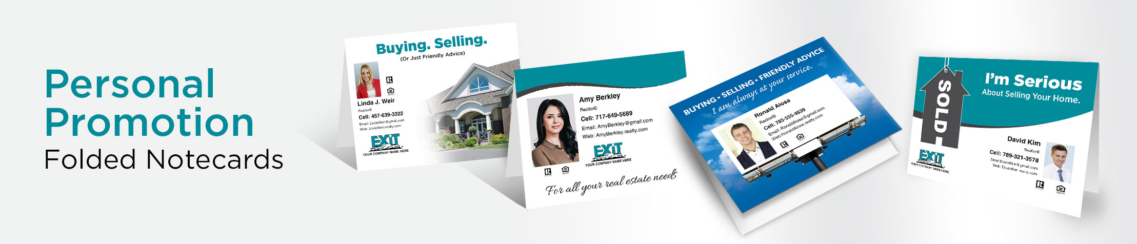 Exit Realty Personal Promotion Folded Note Cards - Exit Realty approved vendor note card stationery | BestPrintBuy.com