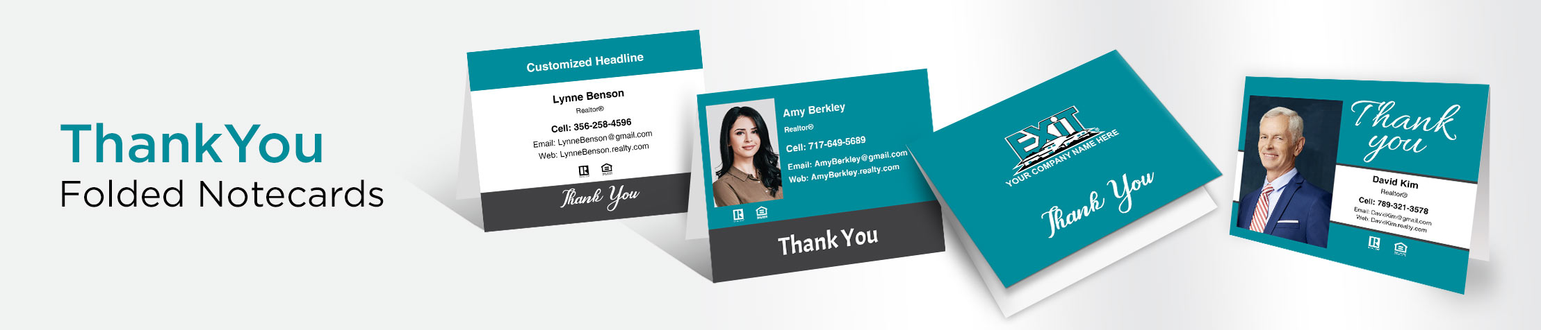Exit Realty Thank You Folded Note Cards - Exit Realty approved vendor thank you cards stationery | BestPrintBuy.com