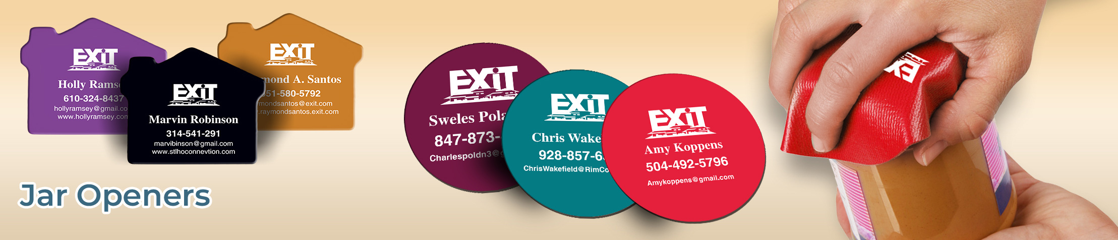 Exit Realty Real Estate Jar Openers - Exit Realty approved vendor personalized realtor promotional products | BestPrintBuy.com