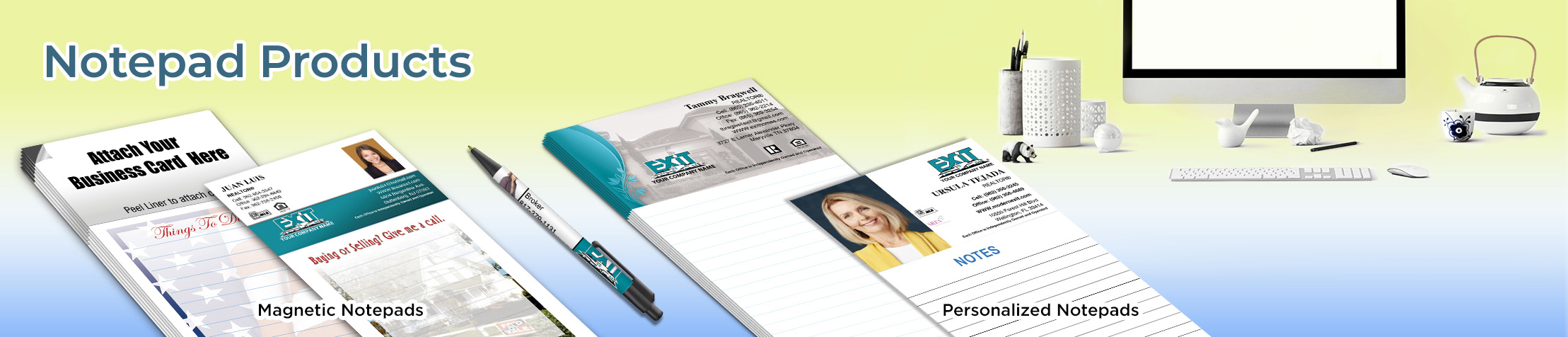 Exit Realty Notepads - Exit Realty approved vendor custom stationery and marketing tools, magnetic and personalized notepads | BestPrintBuy.com