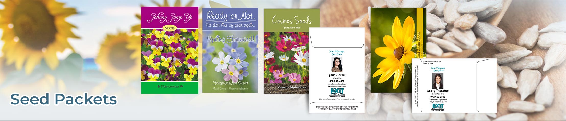 Exit Realty Real Estate Seed Packets - Exit Realty approved vendor personalized realtor promotional products | BestPrintBuy.com