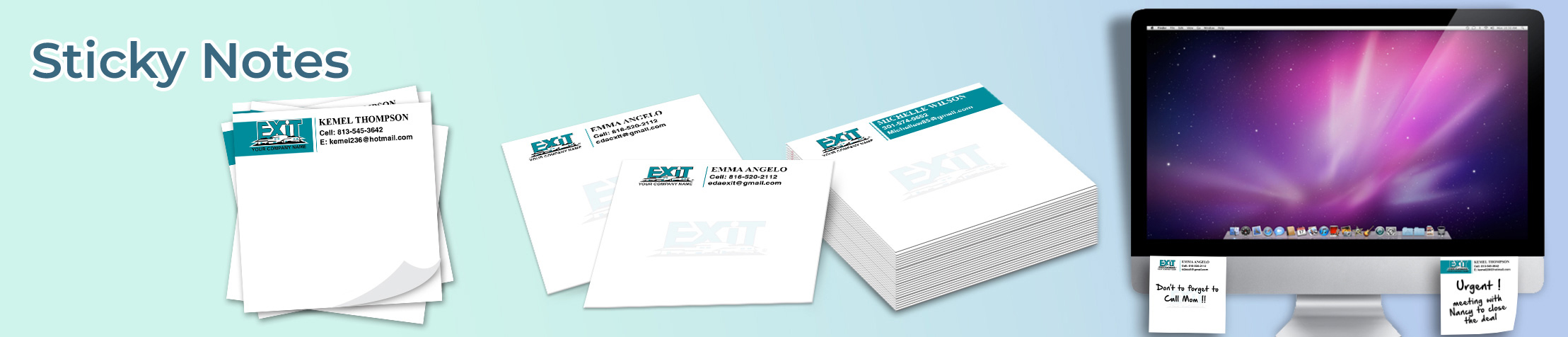 Exit Realty Sticky Notes - Exit Realty approved vendor personalized realtor post it note pads | BestPrintBuy.com
