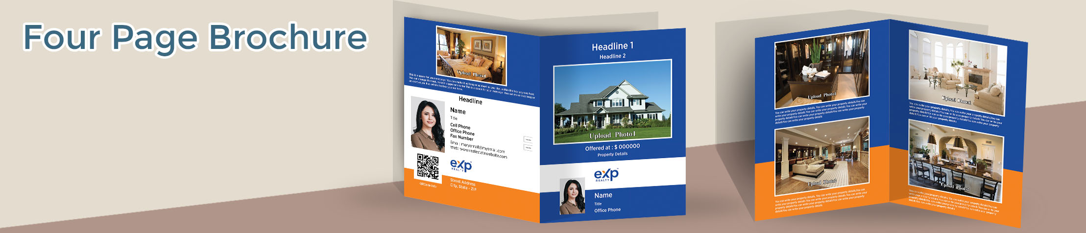  Real Estate Flyers and Brochures -  four page brochure templates for open houses and marketing | BestPrintBuy.com