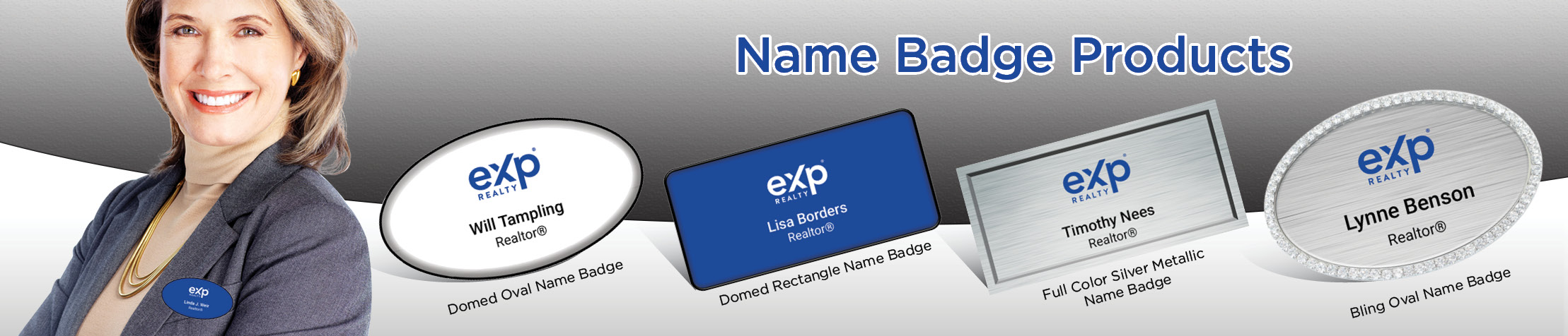 eXp Realty Real Estate Name Badge Products - eXp Realty Name Tags for Realtors | BestPrintBuy.com