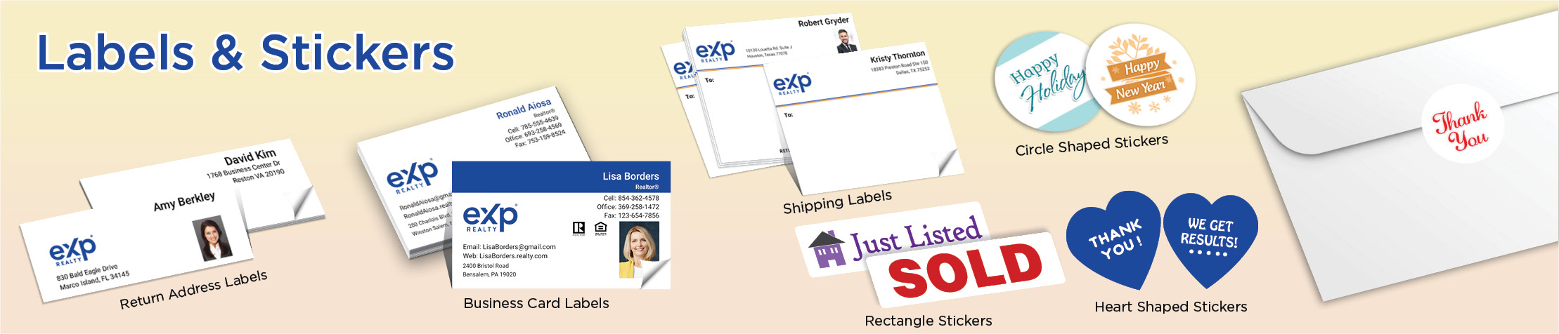 Real Estate Labels and Stickers -  business card labels, return address labels, shipping labels, and assorted stickers | BestPrintBuy.com
