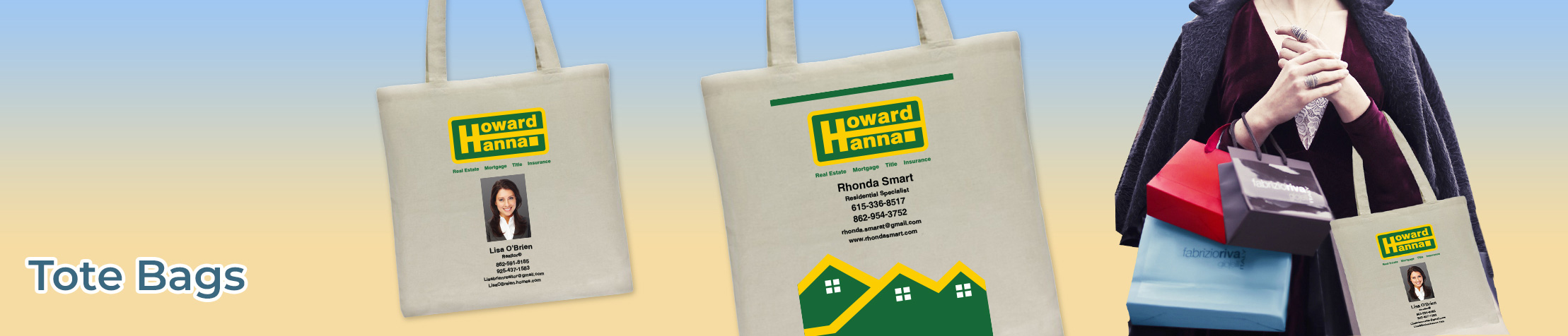 Howard Hanna Real Estate Tote Bags - Howard Hanna  personalized realtor promotional products | BestPrintBuy.com