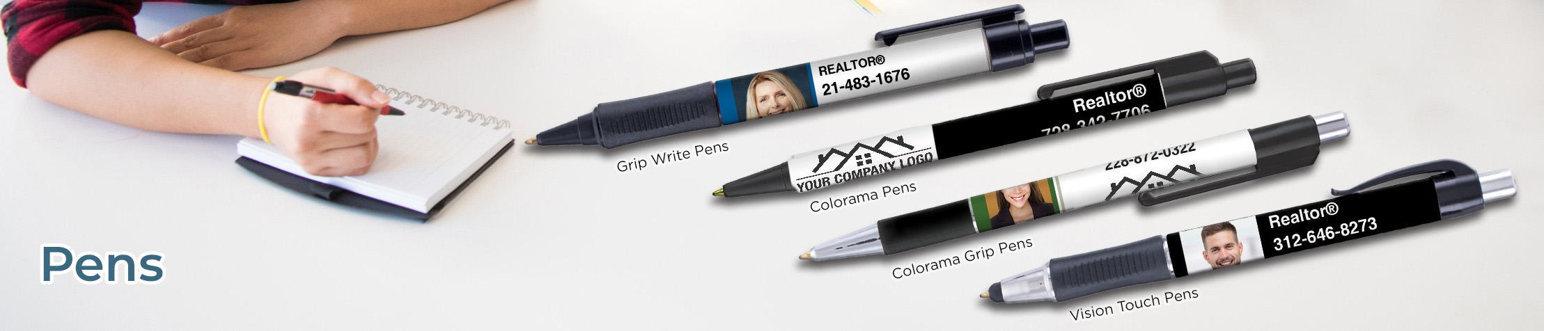 Independent Realtor Real Estate Personalized Pens - promotional products: Grip Write Pens, Colorama Pens, Vision Touch Pens, and Colorama Grip Pens | BestPrintBuy.com