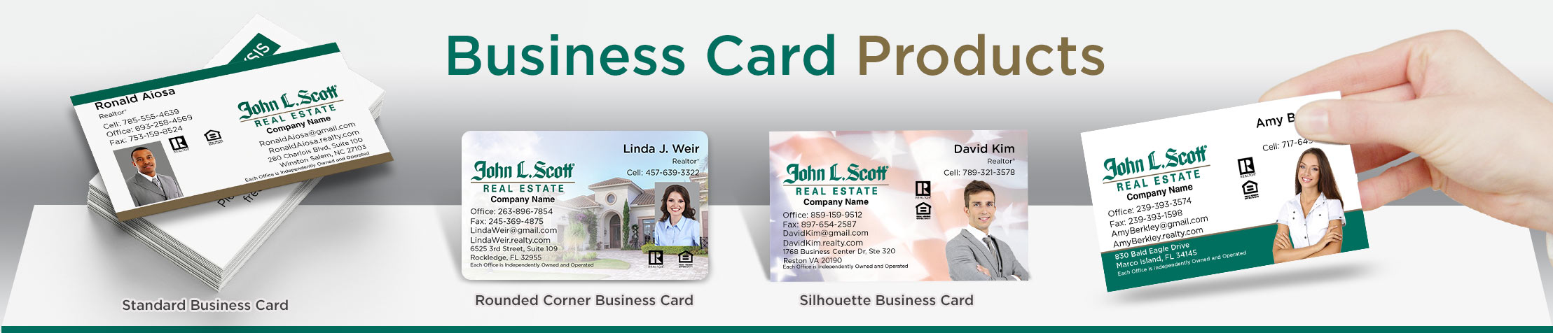 John L. Scott Real Estate Business Card Products - John L. Scott Real Estate - Unique, Custom Business Cards Printed on Quality Stock with Creative Designs for Realtors | BestPrintBuy.com