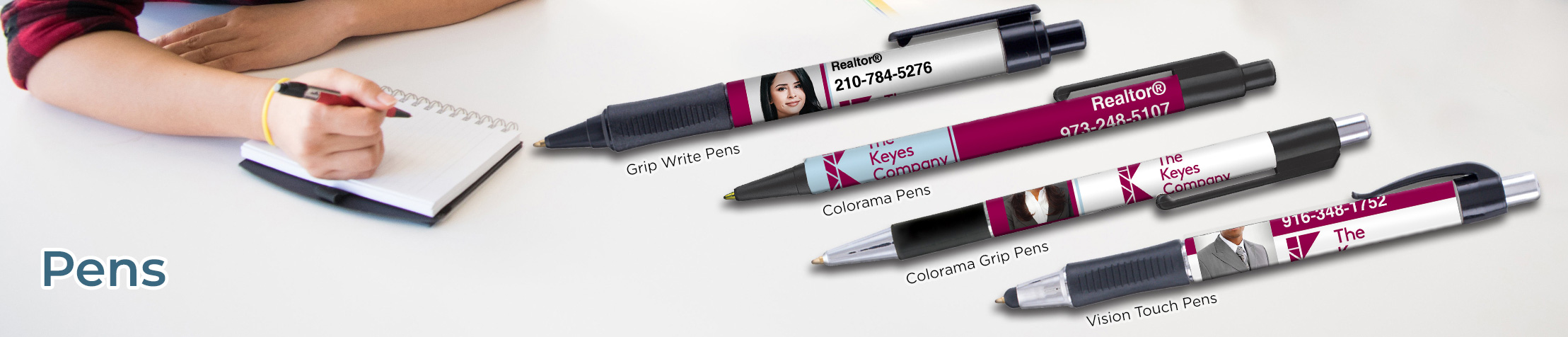 The Keyes Company Real Estate Personalized Pens - promotional products: Grip Write Pens, Colorama Pens, Vision Touch Pens, and Colorama Grip Pens | BestPrintBuy.com