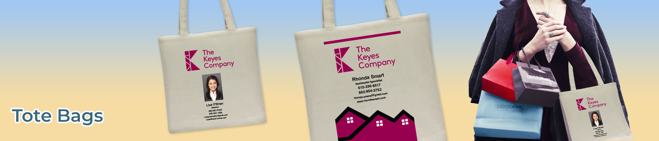 The Keyes Company Real Estate Tote Bags - The Keyes Company  personalized realtor promotional products | BestPrintBuy.com
