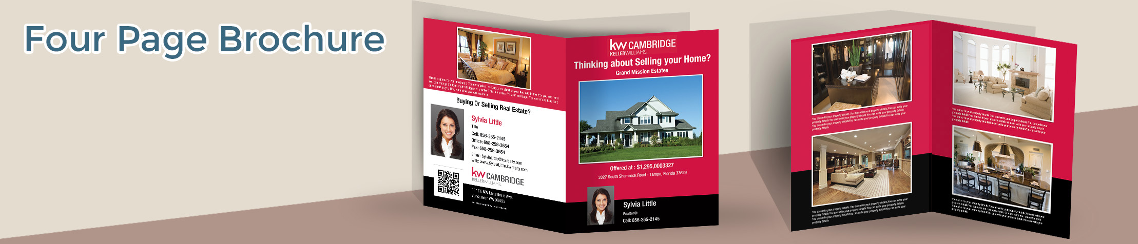 Keller Williams Real Estate Flyers and Brochures - KW approved vendor four page brochure templates for open houses and marketing | BestPrintBuy.com