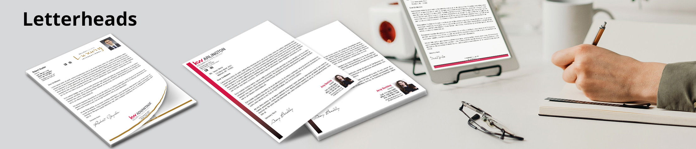 Keller Williams Real Estate Personalized Letterheads - KW approved vendor stationery, custom letterhead templates for realty offices and real estate agents | BestPrintBuy.com