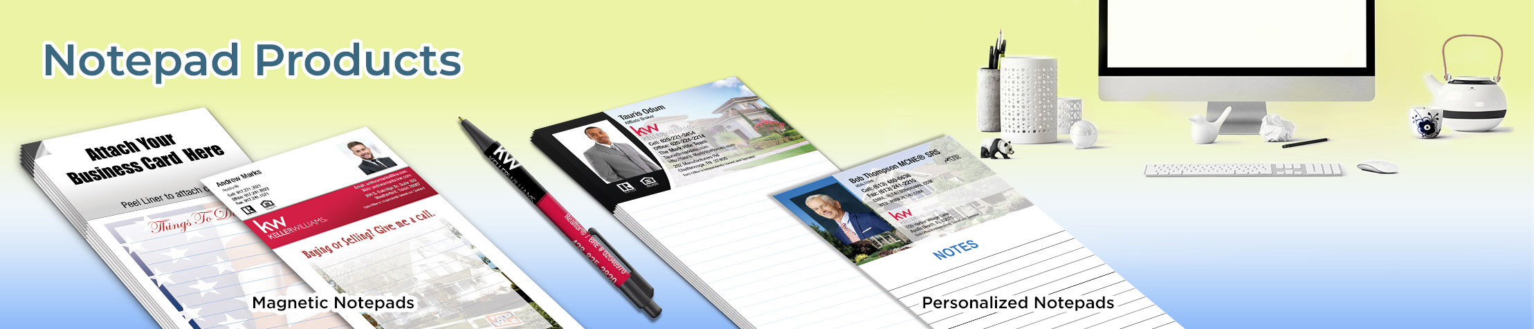 Keller Williams Real Estate Notepads - KW approved vendor custom stationery and marketing tools, magnetic and personalized notepads | BestPrintBuy.com