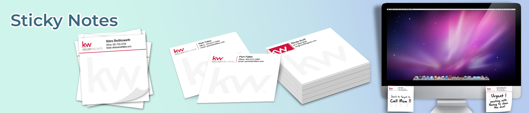 Keller Williams Real Estate Sticky Notes - KW approved vendor personalized realtor post it note pads | BestPrintBuy.com