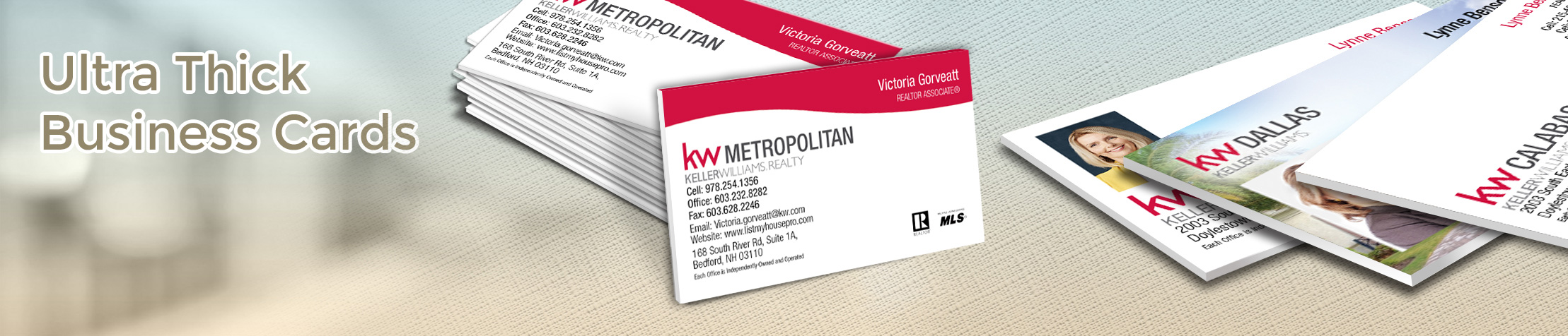 Keller Williams Real Estate Ultra Thick Business Cards - KW Approved Vendor - Luxury, Thick Stock Business Cards with a Matte Finish for Realtors | BestPrintBuy.com