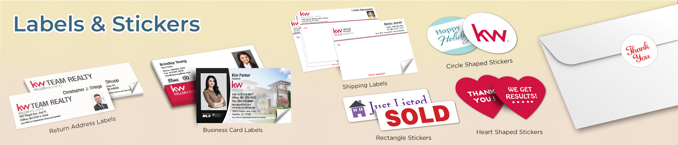 Keller Williams Real Estate Labels and Stickers - KW approved vendor business card labels, return address labels, shipping labels, and assorted stickers | BestPrintBuy.com