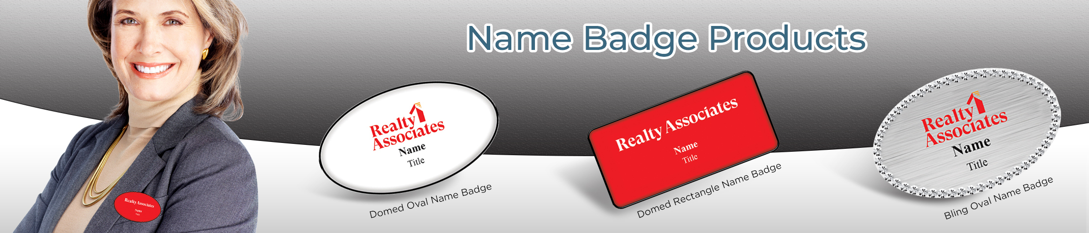 Realty Associates Real Estate Name Badge Products - Realty Associates Name Tags for Realtors | BestPrintBuy.com