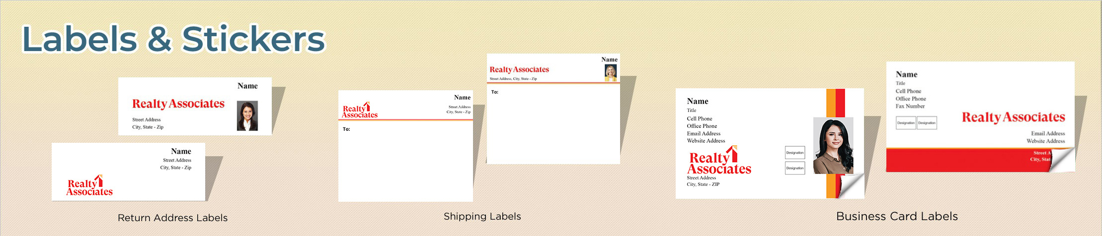 Realty Associates Real Estate Labels and Stickers - Realty Associates  business card labels, return address labels, shipping labels, and assorted stickers | BestPrintBuy.com