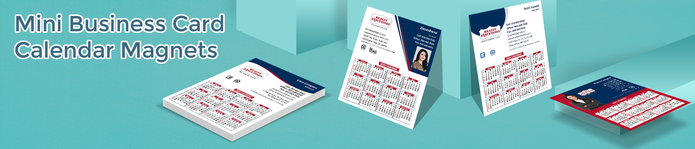 Realty Executives Real Estate Mini Business Card Calendar Magnets - Realty Executives  2019 calendars with photo and contact info, 3.5” by 4.25” | BestPrintBuy.com