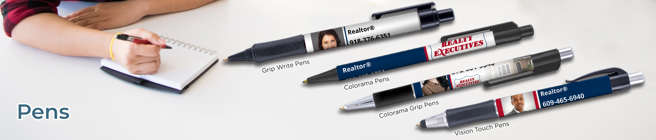 Realty Executives Real Estate Personalized Pens - promotional products: Grip Write Pens, Colorama Pens, Vision Touch Pens, and Colorama Grip Pens | BestPrintBuy.com