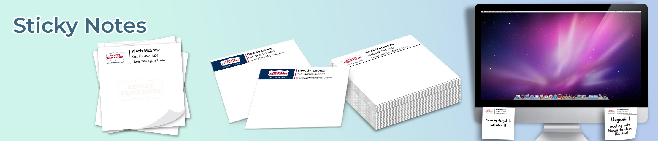 Realty Executives Real Estate Sticky Notes - Realty Executives  personalized realtor post it note pads | BestPrintBuy.com