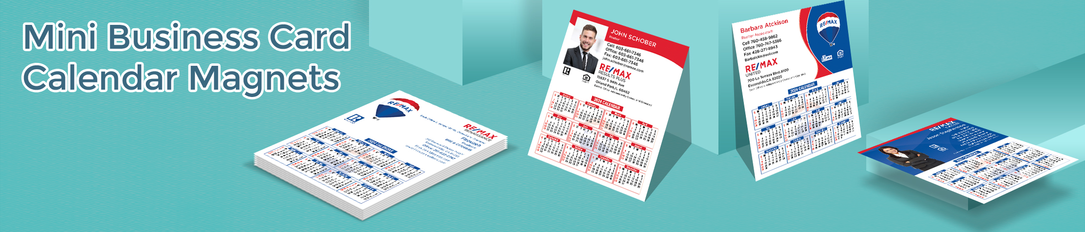 RE/MAX Real Estate Mini Business Card Calendar Magnets - RE/MAX 2019 calendars with photo and contact info, 3.5” by 4.25” | BestPrintBuy.com
