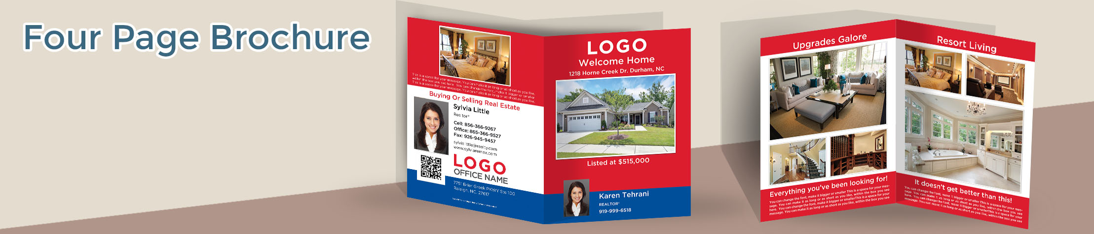 RE/MAX Real Estate Flyers and Brochures - RE/MAX four page brochure templates for open houses and marketing | BestPrintBuy.com