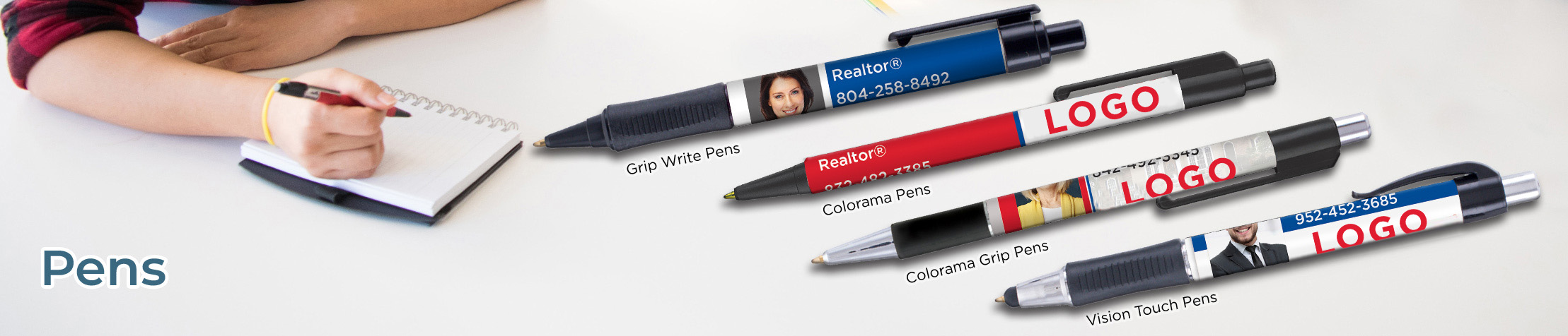 RE/MAX Real Estate Personalized Pens - promotional products: Grip Write Pens, Colorama Pens, Vision Touch Pens, and Colorama Grip Pens | BestPrintBuy.com