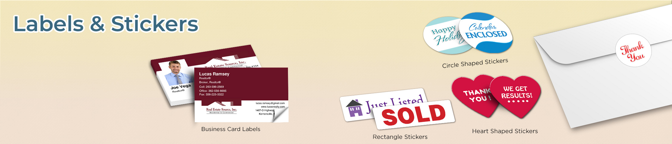 Real Estate Source Real Estate Labels and Stickers - Real Estate Source business card labels, return address labels, shipping labels, and assorted stickers | BestPrintBuy.com