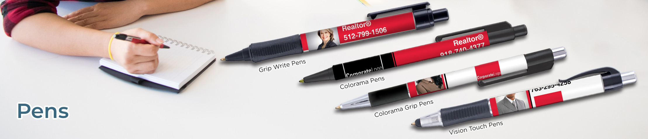 Real Living Real Estate Personalized Pens - promotional products: Grip Write Pens, Colorama Pens, Vision Touch Pens, and Colorama Grip Pens | BestPrintBuy.com