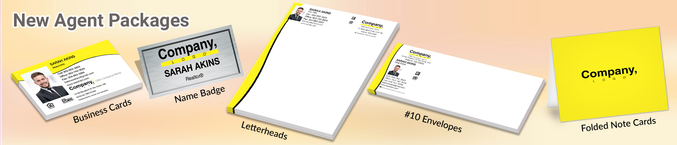 Weichert Real Estate Gold, Silver and Bronze Agent Packages -  personalized business cards, letterhead, envelopes and note cards | BestPrintBuy.com