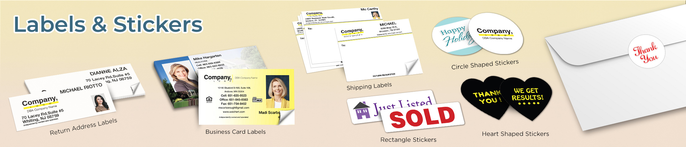 Weichert Real Estate Labels and Stickers - Weichert  business card labels, return address labels, shipping labels, and assorted stickers | BestPrintBuy.com