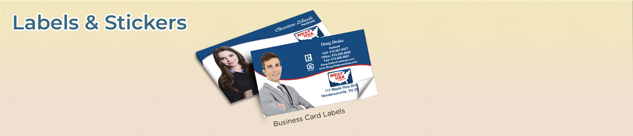 West USA Realty Real Estate Labels and Stickers - West USA Realty  business card labels, return address labels, shipping labels, and assorted stickers | BestPrintBuy.com