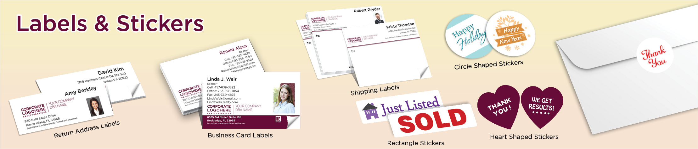 Berkshire Hathaway Real Estate Labels and Stickers - Berkshire Hathaway  business card labels, return address labels, shipping labels, and assorted stickers | BestPrintBuy.com