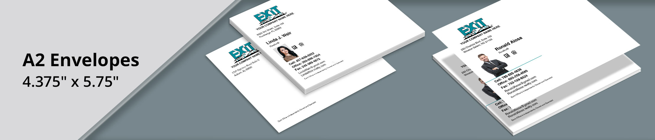 Exit Realty Real Estate A2 Envelopes - Exit Realty Approved Vendor custom stationery, A2 Standard envelopes for Realtors | BestPrintBuy.com