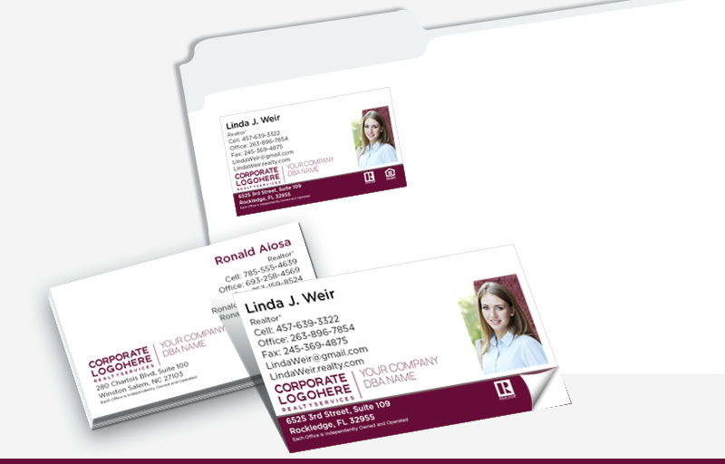 Berkshire Hathaway Real Estate Business Card Labels - Berkshire Hathaway  personalized stickers with contact info | BestPrintBuy.com