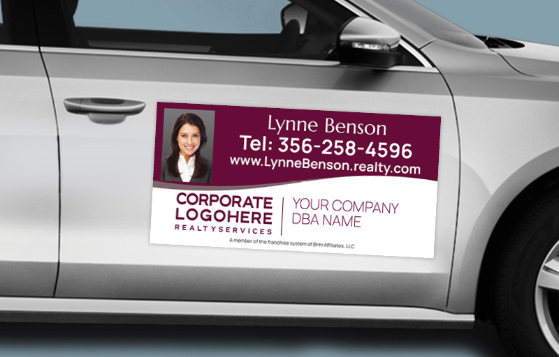 Berkshire Hathaway Real Estate 12 x 24 with Photo Car Magnets - Berkshire Hathaway approved vendor custom car magnets for realtors | BestPrintBuy.com