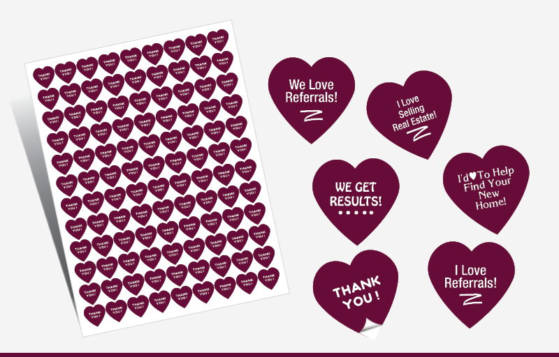 Berkshire Hathaway Real Estate Heart Shaped Stickers - Berkshire Hathaway stickers with messages | BestPrintBuy.com
