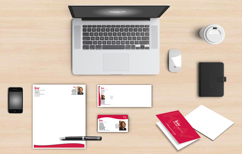 Keller Williams Real Estate New Agent Package - KW approved vendor personalized business cards, letterhead, envelopes and note cards | BestPrintBuy.com