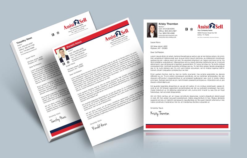 Assist2Sell Real Estate Letterheads - Custom Letterhead Stationery for Realtors | BestPrintBuy.com