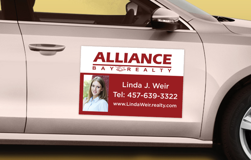 Alliance Bay Realty Real Estate 12 x 18 with Photo Car Magnets - Custom car magnets for realtors | BestPrintBuy.com
